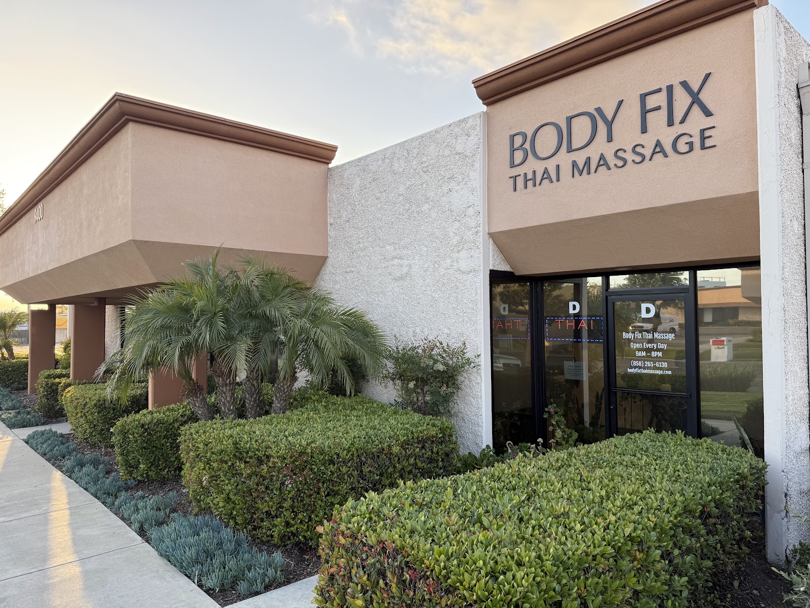 Body Fix Thai Massage storefront at Black Mountain Plaza, San Diego